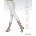 thumbnail image 6 of MeMoi Light Ponte Cotton Blend Capri Leggings - Womens - Female, Small, Ivory, 6 of 12