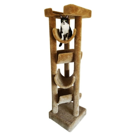 Wood Cat - New Cat Condos 72 in. Premiere Solid Wood Skyscraper Cat Tree