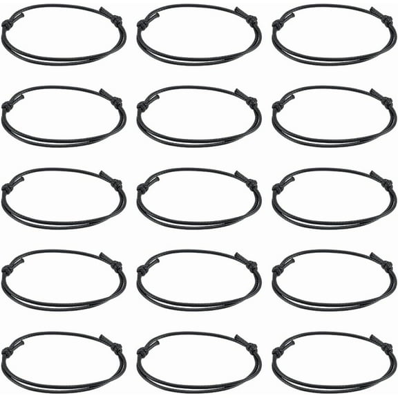 80Pcs Black Bracelet Makings Waxed Polyester Cord Adjustable Bracelet Making Cord Bracelet Inner Diameter 40~70mm