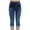 Dark Blue 1, variant on ZKCCNUK Summer Plus Size Capris for Women Imitation Denim Printed Leggings Capris High Waisted Elastic Pencil Capris Trousers for Women