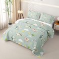 thumbnail image 3 of Feelyou Castle Star Cloud Dragon Bed Spread Queen for Boys Girls, Kawaii Cartoon Animal Queen Coverlet Set, Green, 3pcs, 3 of 7