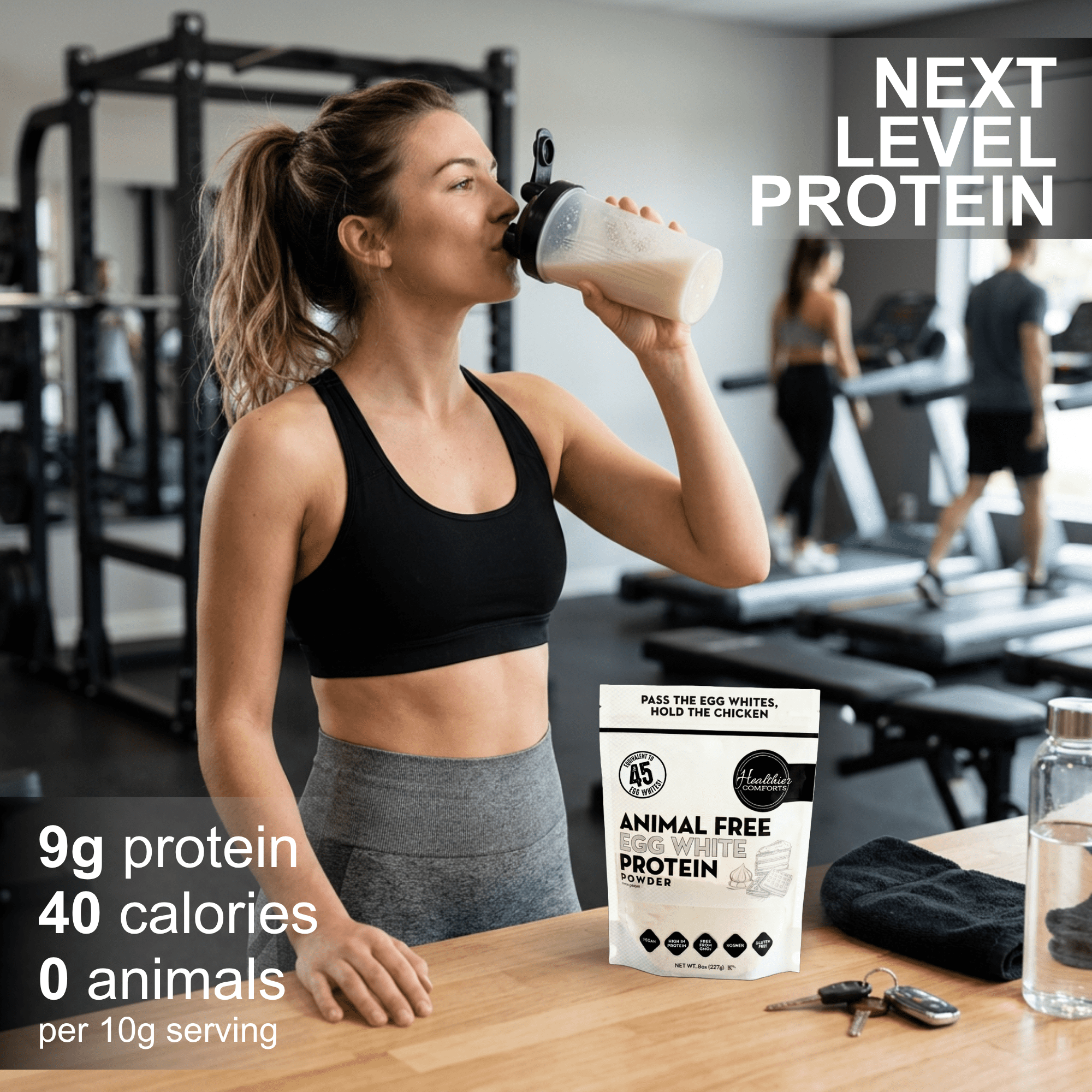 Healthier Comforts Animal-Free Egg White Protein Powder (8oz) | Unflavored | Vegan Egg Omelet, Angel Food Cake, Meringue, Shakes, Baking | Cholesterol-Free, Dairy-Free, High Protein