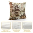 thumbnail image 4 of Chinoiserie Throw Pillow Covers  Pagoda Pillow Cover Chic Asian Scenic White and Brown Pillowcase Farmhouse Home DecorativeCushion Covers for Sofa Bedroom, 4 of 5