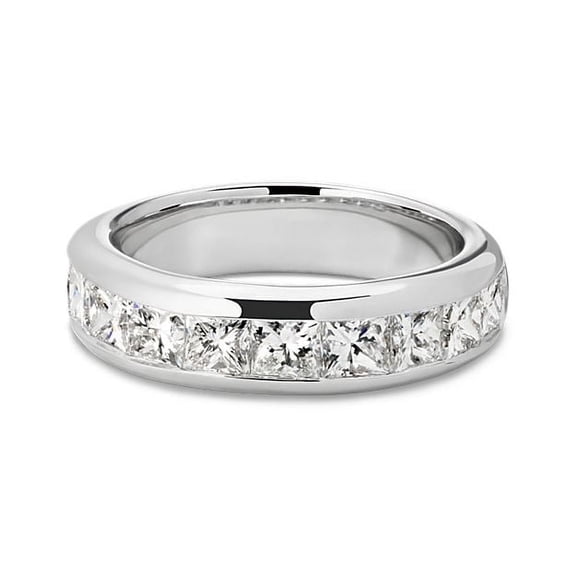 0.50 Carat Stunning Princess Cut Genuine Diamond Eternity Band for Engagement Solid 950 Platinum Size 7