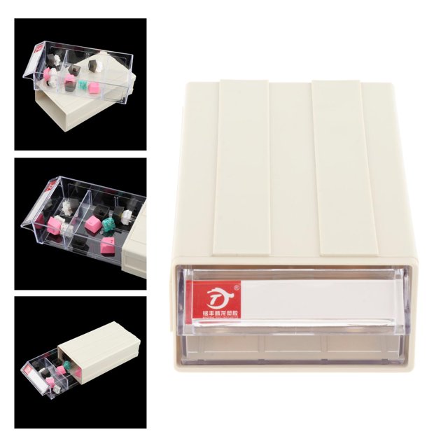 Caja organizadora de almacenamiento de acrílico Divisor extraíble Accesorios Encimera Teclas Componentes Cuerpo del eje Joyas surtidas - Gris 140x90x40mm Blanco 180x95x50mm CUTICAT Organizador modular de cajones