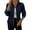 Dark Blue, variant on Women's Casual Fashion Solid Color Long-sleeved Zipper Jacket Black L