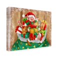 thumbnail image 2 of MAKIKO 'Elves On Christmas Presents' Canvas Art, 2 of 3