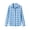 Sky Blue, variant on Womens Vintage Plaid Button Down Shirts Casual Turndown Collar Long Sleeve Fall Loose Fit Lightweight Blouses Khaki S-2XL