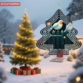 thumbnail image 2 of Stylized Metal Hanging Christmas Tree Wind Spinner - Decorative Garden Ornament with Snowflakes & Glowing Orbs for Winter Charm, 2 of 7