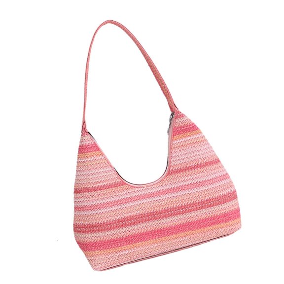 Stylish Pocket Large Capacity Straw Woven Crossbody Shoulder Pocket Design