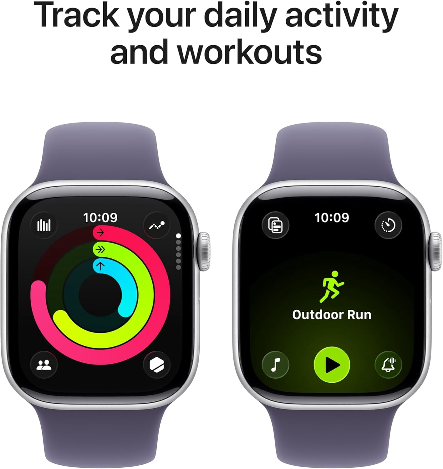 Apple Watch Series 11 (GPS) 42mm Silver Aluminum Case with Purple Fog Sport Band
