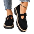 thumbnail image 5 of BXSRUTA Women's Plus Size Low Heel Loafers Slip on Round Toe Shoes with Adjustable Strap Comfortable Everyday Casual Loafer, 5 of 8