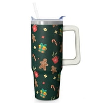 30 Oz Tumbler With Handle, Santa Travel Coffee Mug Cup, Christmas Gifts, Holiday Winter Decor