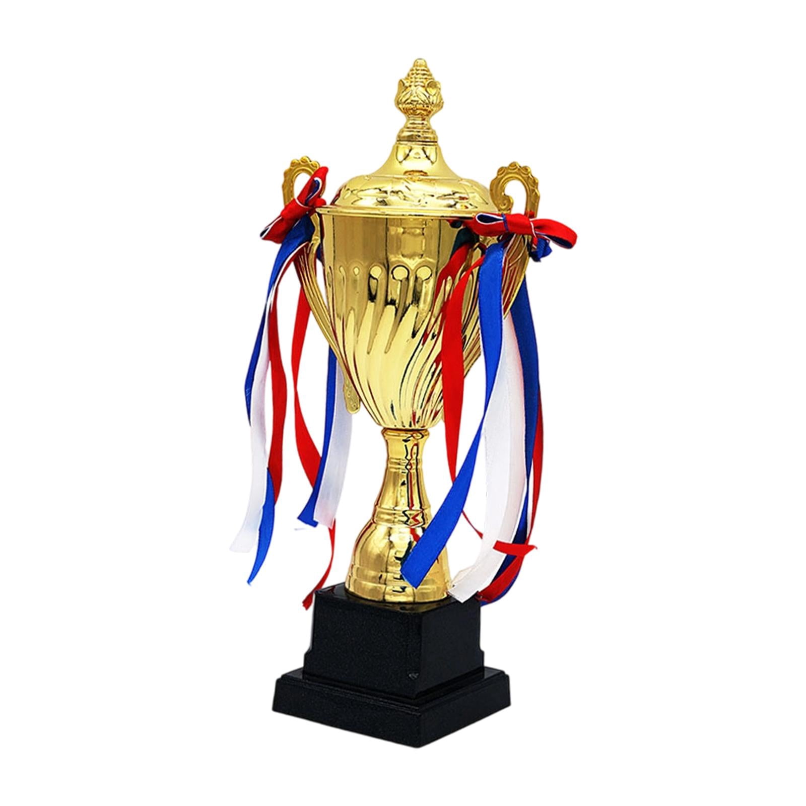Award Trophy Soccer Cup Metal Ribbon Decor for Kids Adults School Sports Competition Ceremony