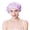 Purple, variant on Women Satin Sleep Bonnet Adjustable Tie Back Hair Protection Cap for All Hair Types - Black