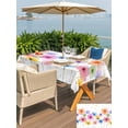 thumbnail image 5 of Outdoor Tablecloth with Umbrella Hole for Patio/Picnic/Party/Camping, Watercolor Colorful Floral Waterproof Table Cloth Rectangle Table Cover Washable, Farmhouse Summer Flowers (60"x 120"), 5 of 8