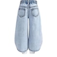 thumbnail image 6 of Girls Jeans Elastic Waist Pull-On Denim Pants Comfy Stretchy Soft Streetwear Trousers Back To School Clothes for Girls, 6 of 9