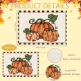 thumbnail image 2 of Fall Table Runner 12x18in Linen Pumpkin Buffalo Plaid Placemats Set of 4 Thanksgiving Farmhouse Tables Runners Seasonal Harvest Table Mats Kitchen Dining Room Indoor Outdoor Home Party Decorations, 2 of 6