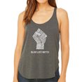 thumbnail image 1 of LA Pop Art Women's Word Art Flowy Tank Top - Black Lives Matter, 1 of 2