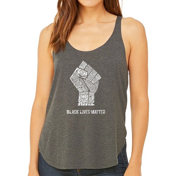 LA Pop Art Women's Word Art Flowy Tank Top - Black Lives Matter