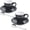Black, variant on Porcelain Espresso Cup Set with Saucer & Stainless Steel Spoons, 80ml/2.7Oz, 2 Pack