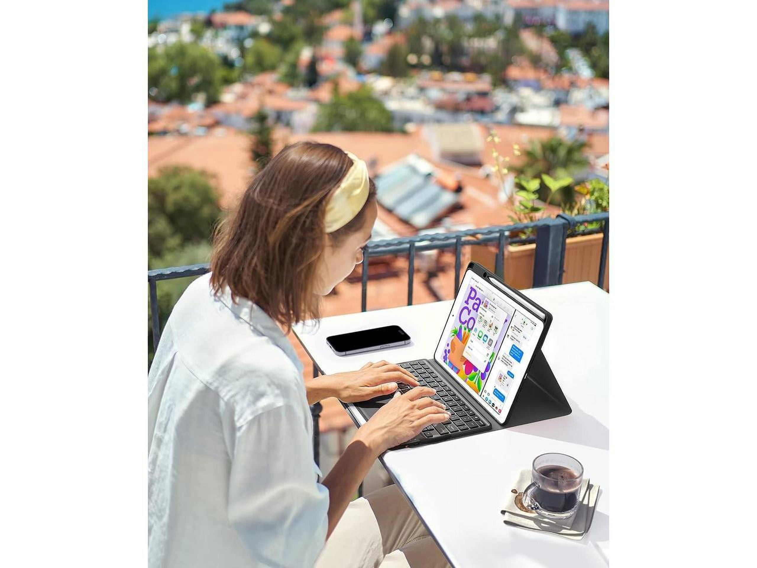 Touchpad Keyboard Case for iPad pro 12.9 2017 2015 2nd 1st Generation, Smart Stand Cover with Detachable Wireless Magnetic Keyboard, Pencil Holder