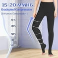 thumbnail image 2 of MARTINE MALL 1 Pair 15-20 mmHg Compression Pantyhose Medical Open Toe Compression Stockings for Women（Black ,L）, 2 of 7