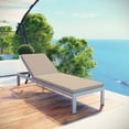 thumbnail image 2 of Modern Contemporary Urban Design Outdoor Patio Balcony Chaise Lounge Chair, Beige, Metal Aluminum, 2 of 5