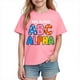 thumbnail image 2 of Blusas y camisas de manga corta con cuello redondo para niños y niñas, camisetas gráficas de manga corta, blusas con estampados bonitos para la temporada escolar., 2 of 9