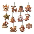 thumbnail image 5 of Gingerbread Pendant Wooden Christmas Ornament Santa Claus Gingerbread Men Hanging Decor for Christmas Tree Mantel, 5 of 7