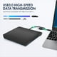 thumbnail image 3 of Unidad Externa de CD DVD +/-RW, USB 3.0 y USB-C Reproductor PortáTil de Grabadora de CD y DVD ROM Lector Escritor Regrabador Unidad de Disco,Negro, 3 of 8