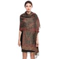 thumbnail image 3 of Pashmina Scarf Rave Women Scarves Luxury Paisley Shawl with Fringe Reversible Large Blanket Wrap 78.5" X27.5"(Olive Green), 3 of 9