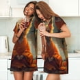 thumbnail image 4 of Easygdp Maple Leaf Meditating Chihuahua Camisón de manga corta para mujer, informal, estampado, 4 of 6