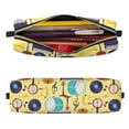 thumbnail image 2 of Xecao Musical Instruments Pattern Leather Pencil Case Zipper Organizer Minimalist School Office Supplies PVC Crossgrain Compact 2x2.2x8.3in Travel Art Accessories, 2 of 7
