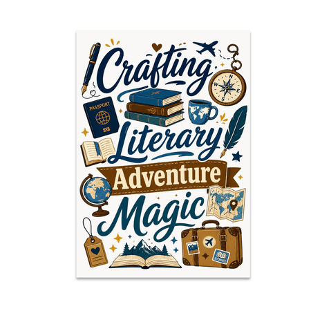 Crafting Literary Adventure Magic - Book Lover - 13x19 Poster Print