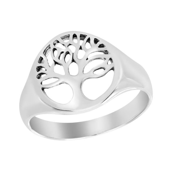 Precious Family Tree Living Tree of Life .925 Promise Sterling Silver Ring - 9