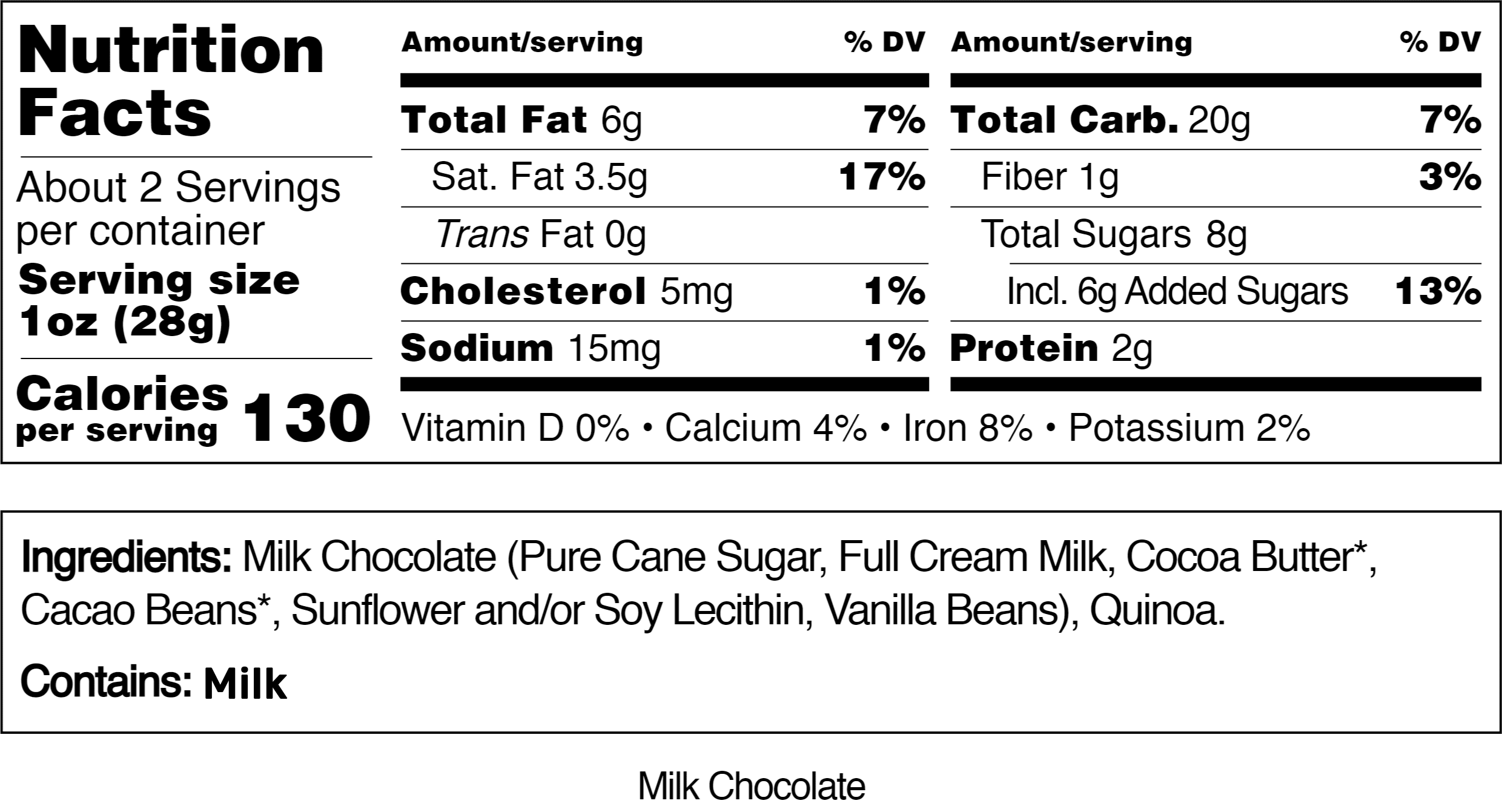 (4 pack) Undercover Snacks Crispy Quinoa Milk Chocolate Snack Bars, 2 oz