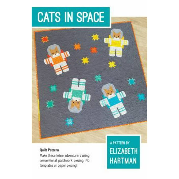 Cats in Space Quilt Pattern by Elizabeth Hartman