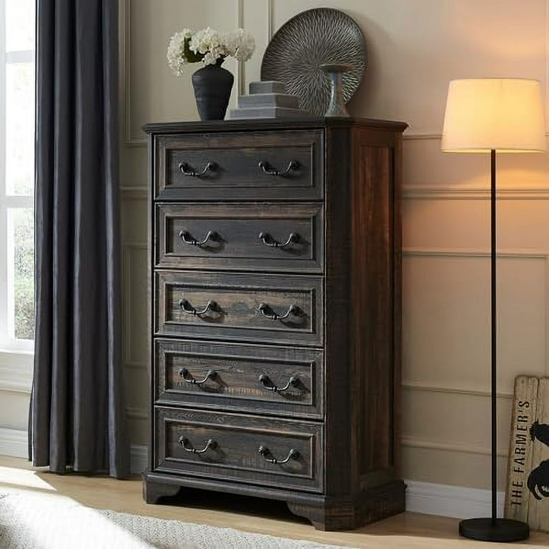 HBBOOMLIFE Farmhouse 7 Drawers Dresser Chests for Bedroom Wood