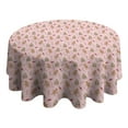 thumbnail image 4 of Pink Christmas Gingerbread Pattern Round Tablecloth 60"x60",Wrinkle Wipeable Table Cloth for Kitchen Dining Room Picnic Patio Party, 4 of 6