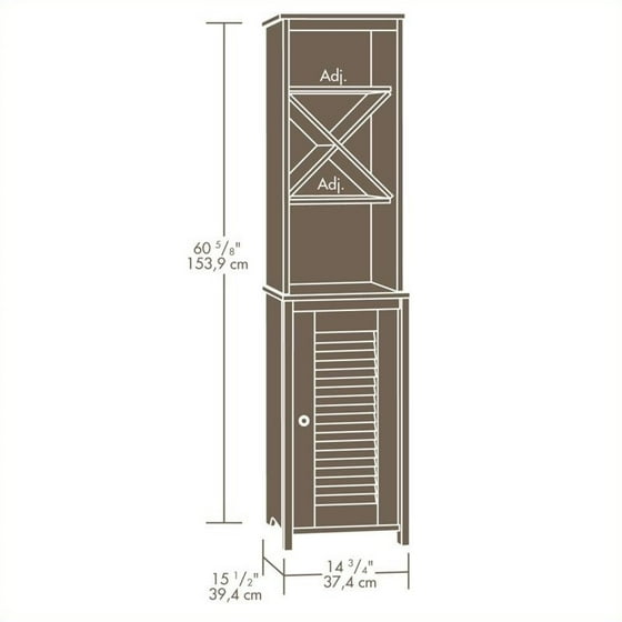 Sauder Peppercorn Linen Tower Cinnamon Cherry Finish
