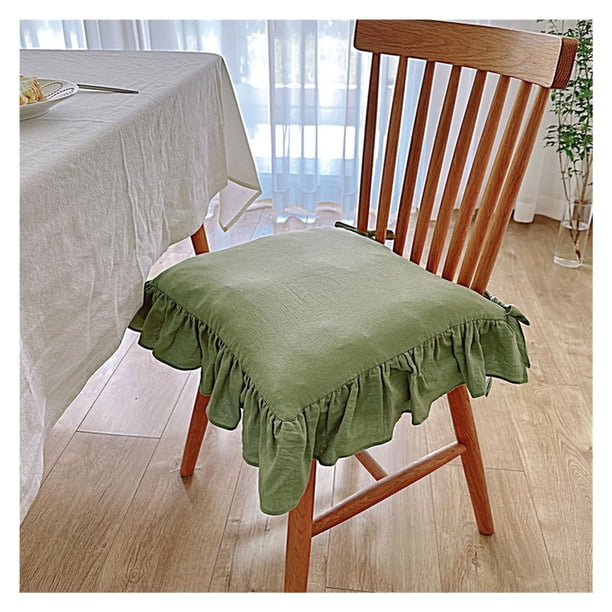Funda de cojín for silla de comedor con volantes de 15,7 pulgadas con cremallera, lavable