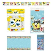 PartyPalooza Celebration Kit - SpongeBob Squarepants Edition! Complete with Jointed Banner, Table Cover, and Dinosaur Sticker Sheet. Perfect for birthdays!