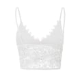 thumbnail image 3 of AMERTEER Womens‘ Deep V Neck Full-Figure Bra Longline Wirefree Medium Support Lace Bra Blue, 3 of 5