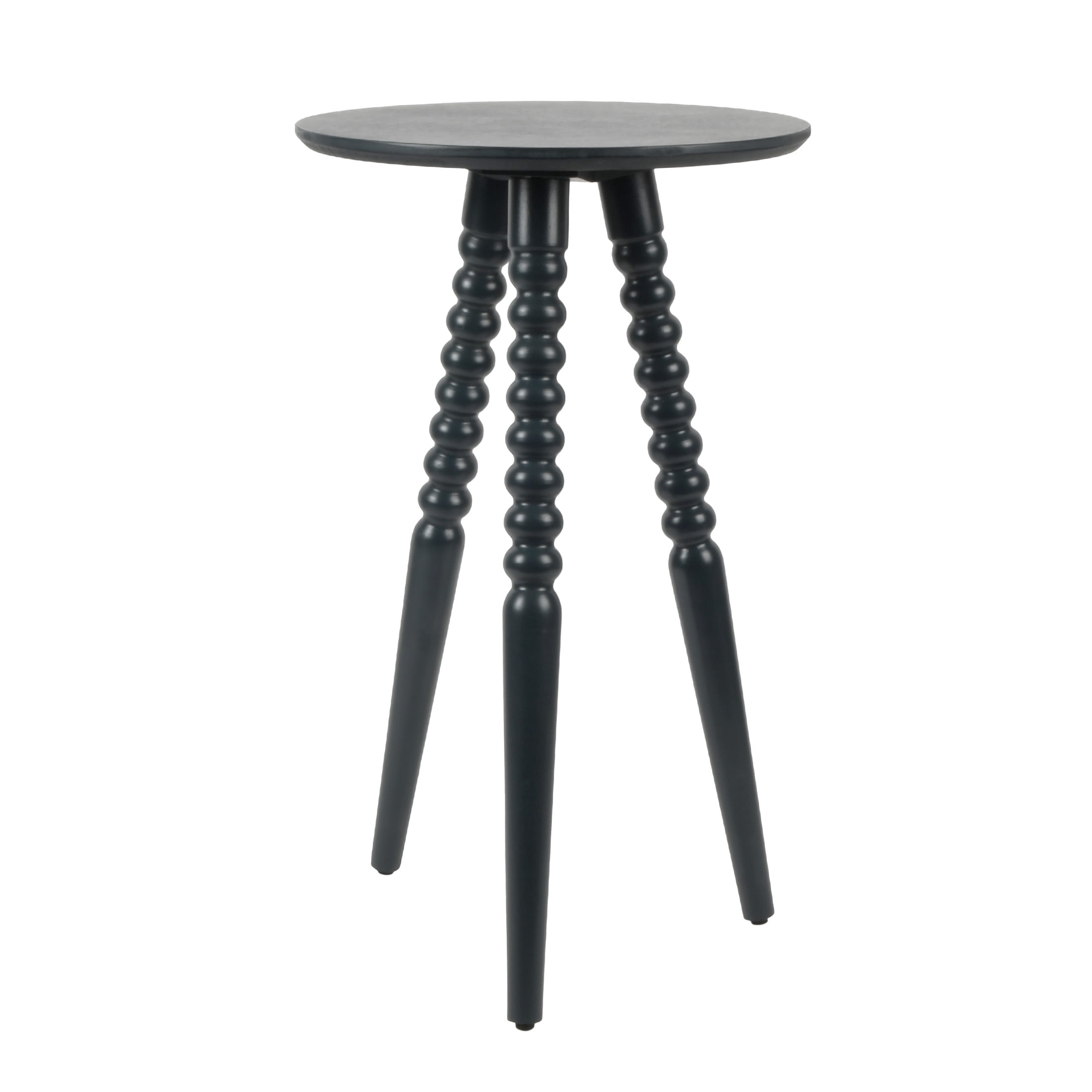 Décor Therapy Silverwood Allison Compact Round Accent Table with Turned Legs, Navy