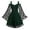 Green, variant on TIHLMK Prom Dress Fashion Women Patchwork Skull Lace Splicing Long Sleeve Vintage Party Dress Green