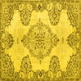 thumbnail image 1 of Ahgly Company Indoor Square Medallion Yellow Traditional Area Rugs, 3' Square, 1 of 4