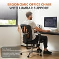 thumbnail image 4 of Kadyn 500LBS Heavy Duty Mesh Task Chair with Lumbar Support, Arm and Wide Comfy Seat, Office Chair Desk Chair for Living Room, Home Office, Study Room, Black, 4 of 6