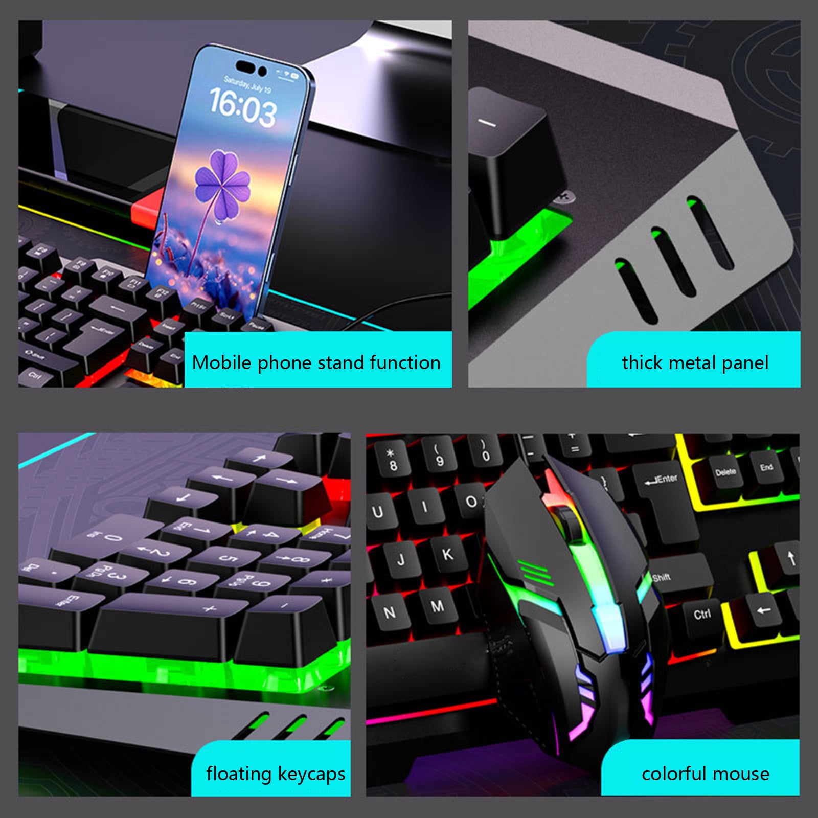 DS600 Metal Corded Keyboard With Option 1.50m Cable And Fast Response For Competitive Gaming