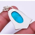 thumbnail image 2 of Magnesite Turquoise 925 Sterling Silver Two Tone Gold Plated Pendant 1.95" A350, Gemstone Jewelry, Birthday Gift, Beautiful Jewelry For Woman, 2 of 2